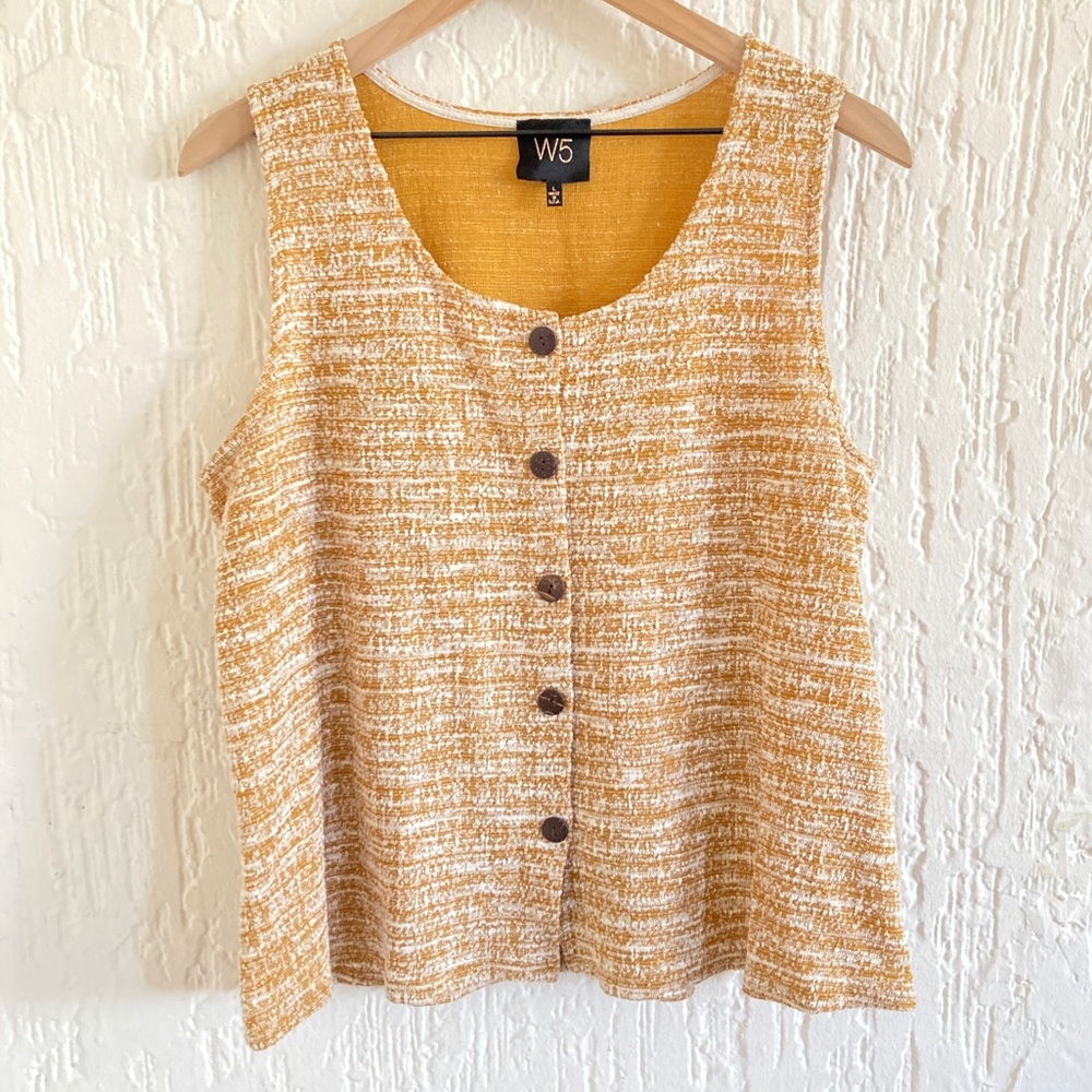 W5 Mustard Yellow Orange Sleeveless Top Size Large